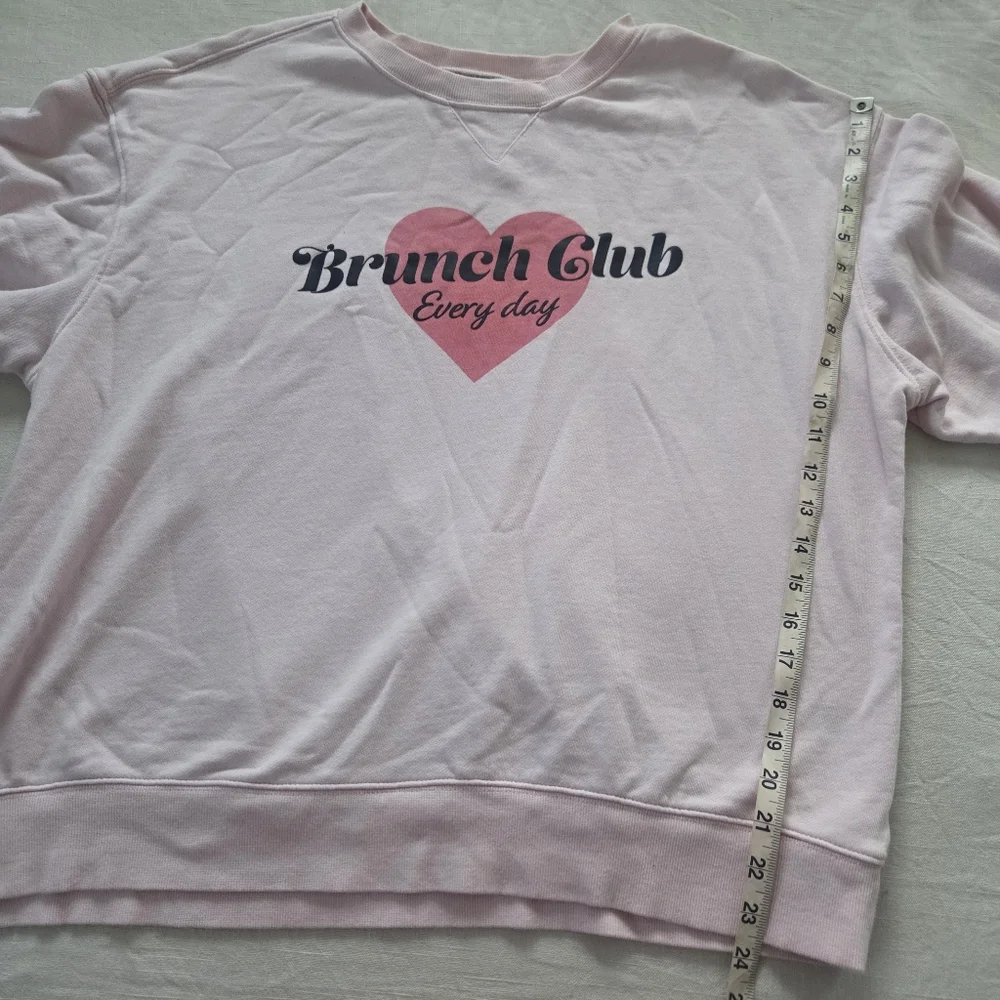 Pink 'Brunch Club' Sweatshirt Wildfox 100% Cotton Crewneck Sweater XL Heart - Picture 7 of 9
